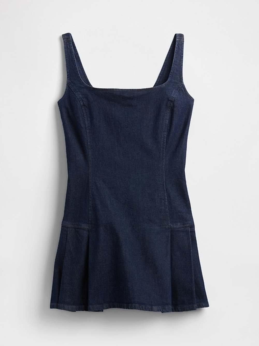 NWT GAP Women’s Dark Wash Denim Side Pleat Mini Dress Size Medium